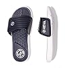 HEVA Men's Slide Sandals Fashion Open Toe Beach Pool Slippers (Navy/White01, 10) #5
