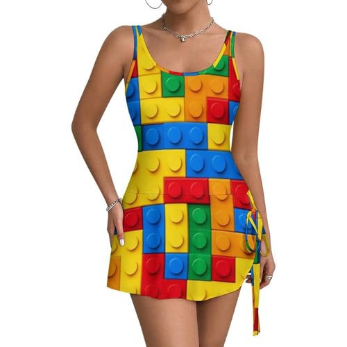 Casual Summer Tank Dress Sleeveless Fitted Beach Swing Dress