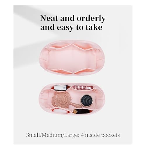 Image of Purse Organizer Insert for Dior Toujours Small Bags, Satin Luxury Bag Insert, Lightweight & Portable Purse Shaper with Pockets, Ideal for Travel, Shopping, and Daily Use(Pink, Toujours S)