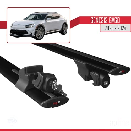 Barres de toit railing alu noir porte-bagages auto Genesis GV60