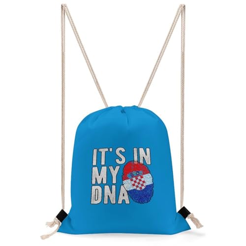 JGEUBXCM Croatia Flag Croatian Dna Drawstring Bags Man Women Stuff Sack Large Capacity String Sacks Fashion Gym Sack Yoga Bag For Cycling Camping Hiking Shopping