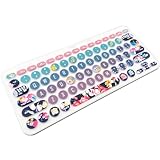 Sanfulin Silicone Keyboard Cover Skin for Logitech K380/Pebble Keys 2 K380s Multi-Device Keyboard, Red Flower