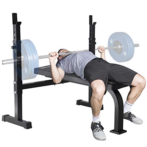 40-inch Wide Adjustable Barbell Rack ER KANG Weight Bench with 6-Level Height-Adjustable Olympic Workout Bench for Home Gym, Strength Training