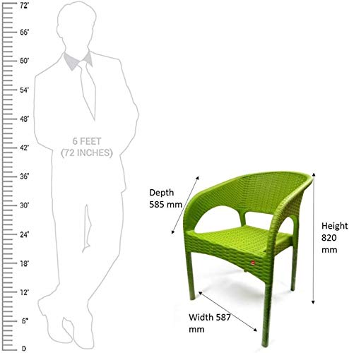 Image of CELLO Kraze Chair - Green | Strong and Durable | Easy to Clean | Chair for Living Room, Bed Room, Kitchen, Office Room, Outdoor | 3 Years Warranty