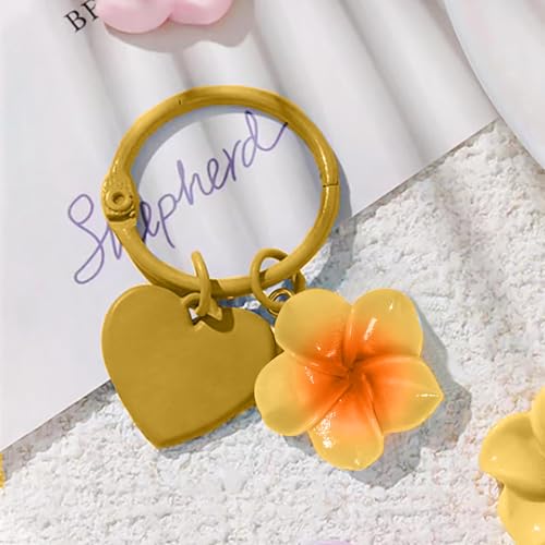 Tupalizy 35PCS Resin Plumeria Flowers Cabochons Flatback Charms Hawaii Floral Decor Frangipani Flower Buttons Beads for Jewelry Making Junk Case Scrapbooking DIY Crafts Summer Party (Yellow) by Tupalizy - Used condition - Image 5