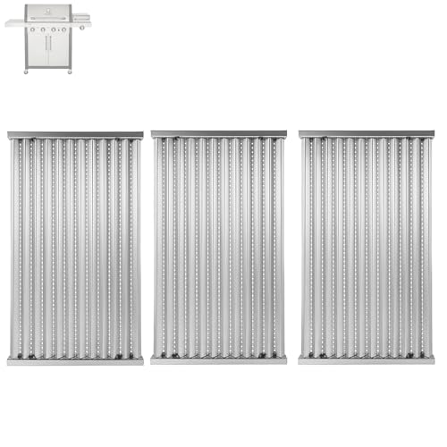 Image of SafBbcue 3 Pack Stainless Steel G533-2200-W1 True Infrared Grill Emitter Plates for Charbroil 463242715 463242716 463276016 466242715 466242815 463257520 17 Inch Replacement Grill Emitter Grates Parts