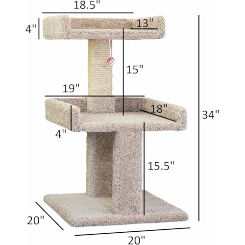 Árbol para gatos Maykoosh con tapizado en alfombra beige miniatura 4