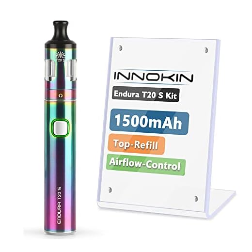 E Cigarette Vape Pen Starter Kit, Innokin Endura T20S Vape Pens, 1500mAh E-Cig Vape Kits with Top-Refill 2ml Prism T20S MTL Tank, Using Prism-S Coil, AMZ Edition No Nicotine - Rainbow