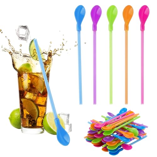 25 Pcs Slushie Straws 2 in 1 Plastic Straws Reusable Easy to Clean Slush Straw for Smoothies Juice Milkshakes and Cocktails
