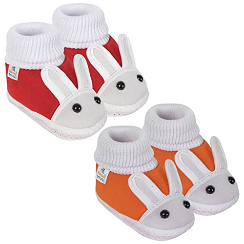 Neska Moda Unisex Booties For 6 To 12 Months (Red,Orange) -SK130andSK131