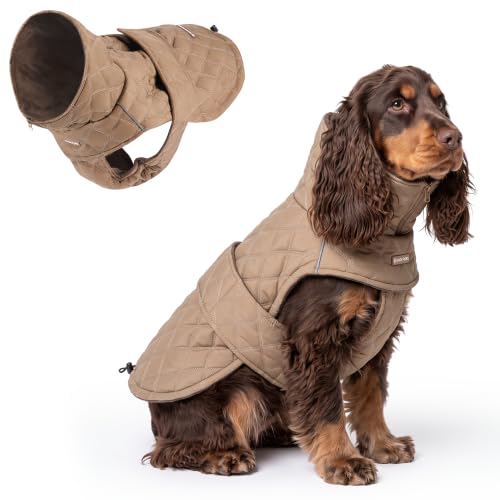 Spark Paws Quilted Dog Winter Coat - Cold Weather Jacket for S Med L Dogs