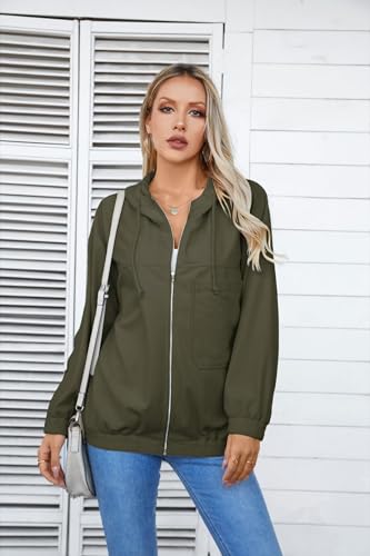 VICHYIE Corduroy Drawstring Hooded Pocket Zip Up Jacket Loose Shacket Coat4