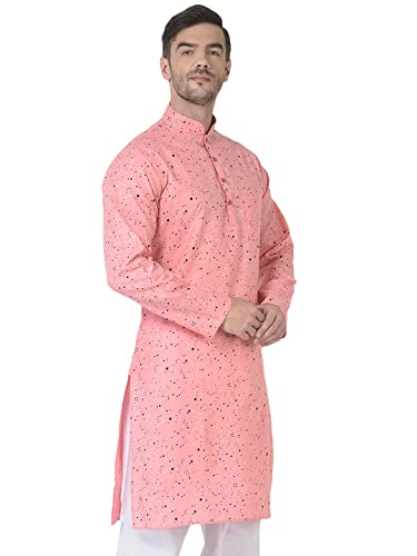 Image of SG LEMAN Knee Length Solid Kurta for Men | Cotton Blend | Long Sleeve | Ethnic Wear for Men | Party and Weeding wear Kurta