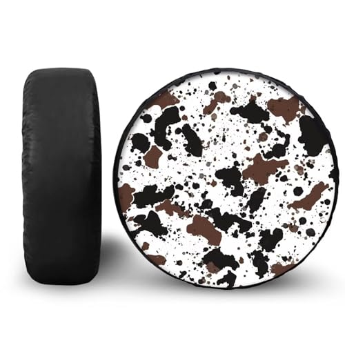 Image of Pensura Spare Tire Cover Cow Print Tire Protector Cover Fit for Your SUV, Trailer, Truck, Waterproof Dust-Proof Tire Covers 14-19 inches