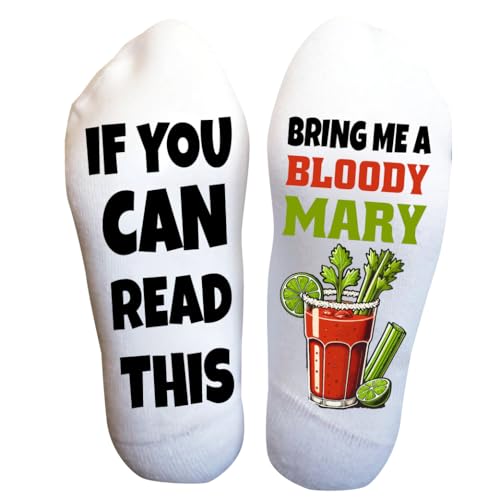 Designs by Kry Bring me a Bloody Mary Socks for Men and Women, Beverages Women's Socks, Men's Bloody Mary Crew Socks
