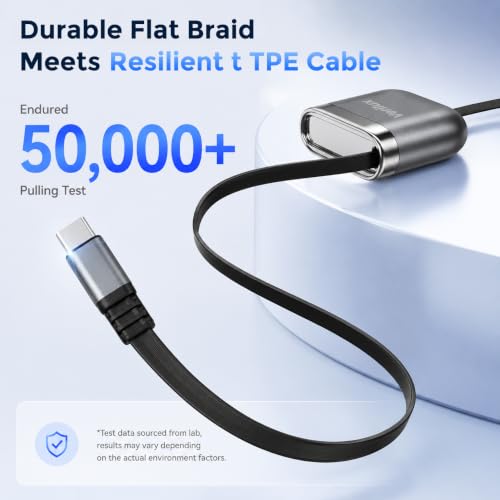 Image of Verilux Single-Pull Retractable PD 240W Type C Cable Fast Charging 3.9FT