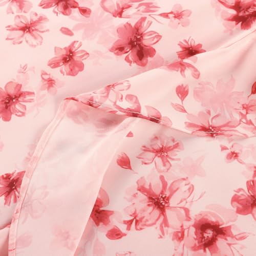 Image of Belle Poque Sun Dresses for Women Spring Summer Floral Midi Flowy Spaghetti Ruffle Wedding Guest Tea Party Dress
