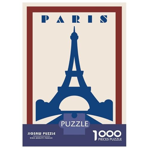 Rompecabezas para Adultos De 1000 Piezas Paris Eiffel Tower Vintage Rompecabezas para Adultos Juguetes Antiestrés Corte De Precisión Interacción Entre Padres E Hijos 70x50cm/1000pcs