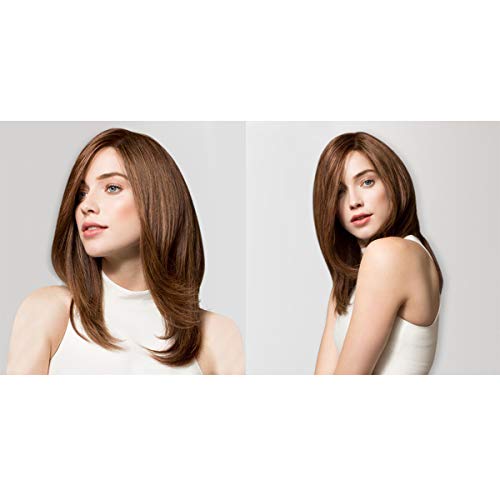 Lurrose Capacete de fibra de cabelo encaracolado interno médio longo peruca de cabelo requintado par