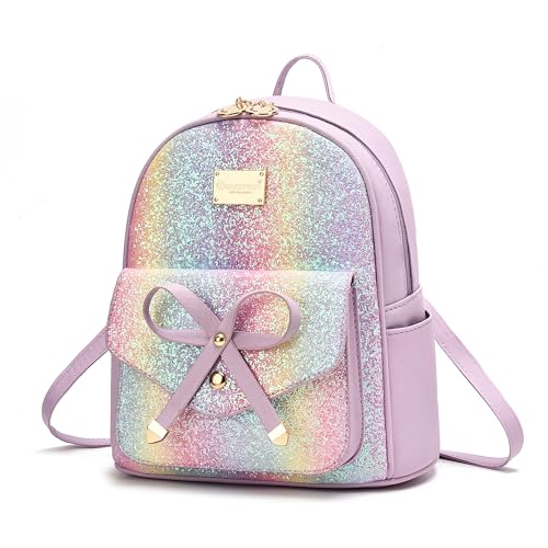 Image of I IHAYNER Girls Bowknot Cute Leather Backpack Mini Backpack Purse for Women