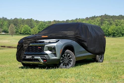 Image of Kayme 7 Layers SUV Car Cover Custom Fit for Chevrolet Chevy Traverse (2009-2025) Waterproof All Weather for Automobiles, Outdoor Full Cover Rain Sun UV Protection.