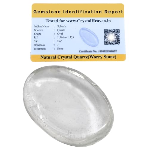 Image of Crystal Heaven Certified Clear Quartz Thumb Worry Pebbles Stones For Anxiety Stress Relief Massage Aaa Grade Original Healing Gemstone Agate Rubbing Stone For Yoga Meditation Spiritual Reiki Feng Shui