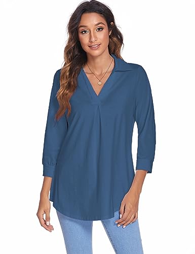 Image of Newchoice Womens 3 /4 Sleeve Shirts Business Casual Tops