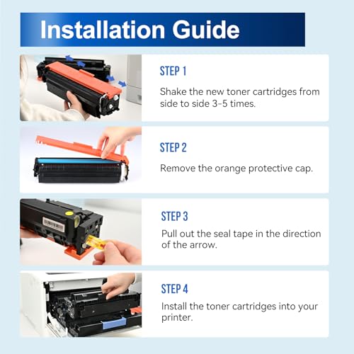 Image of 210X Toner Cartridges 4 Pack High Yield Compatible Replacement for HP 210X 210A 210 Toner for HP Color Laserjet Pro MFP 4301fdw 4301fdn Pro 4201dn 4201dw Printer Ink W2100X W2100A (B /C /M /Y, With Chip)
