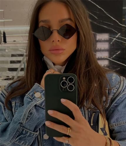 Image of ENTHYI Diamond Shape SunGlasses for Men /Women Metal Quadrilateral Frame Shades Film Sun glasses UV Protection