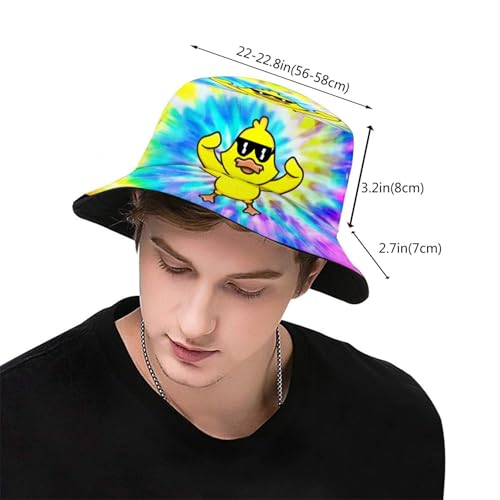 Image of Funny Duck Bucket Hat Fisherman Hat Beach Travel Sun Hat Outdoor Cap for Unisex Men Women
