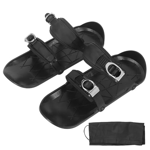 Ski Skates, Short Thin Skating Skis Winter Snowskates Skiboards Snowblades Skis Shoes Attach to Skis Boots for Outdoor Skiing, Black