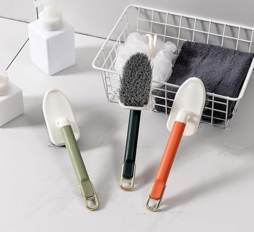 Image of JAXHOM Multipurpose Long Handle Cleaning Brush for Bathroom, Kitchen, Floor & Tile - Heavy Duty Scrubber with Bristles - Sink, Wall & Grout Cleaning Tool - Ergonomic Non-Slip Grip, 26cm (C-1)