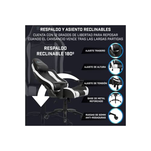 Takamikura - Sedia da gaming colore bianco bianco, pelle, ruote - Sedia gaming - Immagine 3