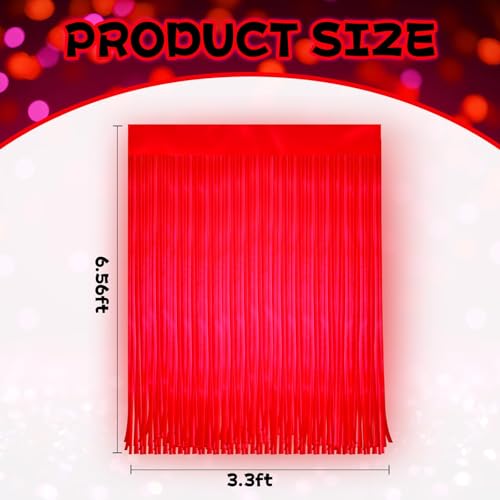 Image of 6 Pack Glow in The Dark Curtains Party Supplies 6.6 x 3.3 Ft Glow Tinsel Foil Fringe Curtains Colorful Photo Booth Prop Backdrop Streamer for Birthday Holiday Neon Party Decorations