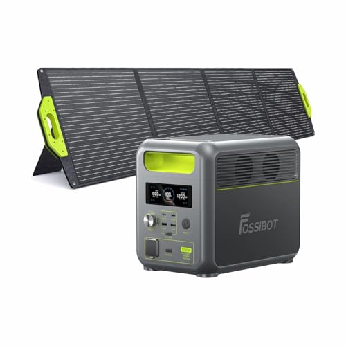 FOSSiBOT F1200 Solargenerator mit 200W Solarpanel, 1024Wh LiFePO4 Tragbare Powerstation 2 1200W...