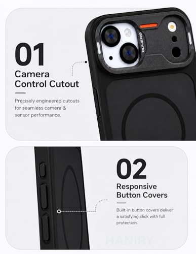 Image of Compatible for iPhone 15 Case, Matte iPhone 15 Back Cover, Shockproof Drop Protection, (Black)