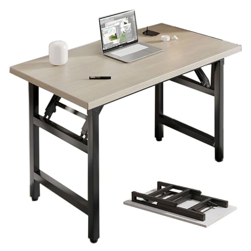 Table pliante avec pieds en métal bureau d'ordinateur rectangulaire