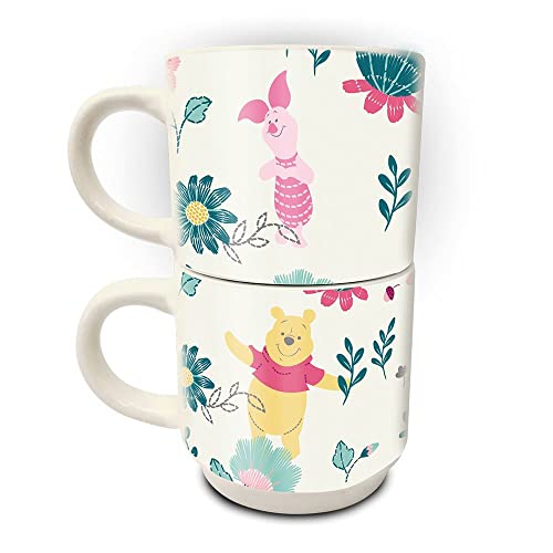 Pyramid International Winnie The Pooh Mugs Set of 2 Ceramic Stacking Mugs (Friends Forever Design) - Official Merchandise, GP85867, Nc