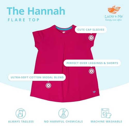 Lucky & Me | Hannah Girls Tunic T-Shirt | Children's Short Cap Sleeve Top | Tagless2