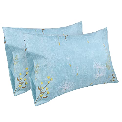 Image of JSD Blue Floral Printed Sheet Set Cal King Deep Pocket | 4 Piece Soft Botanical Microfiber Sheets, OEKO-TEX Certified, Easy Care
