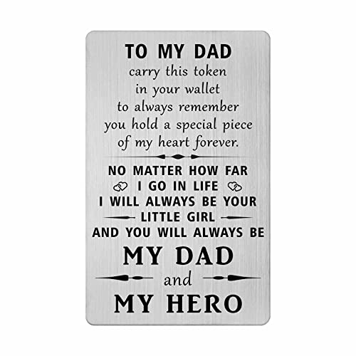 Dad Birthday Cards from Daughter - Daddy Fathers Day from Daughter - Wedding Day Gifts for Dad - I Will Always Be Your Little Girl - Father Christmas Ideas