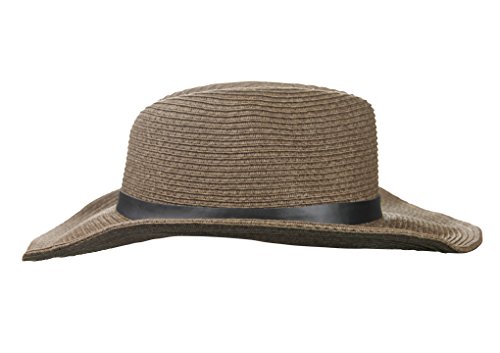 Men's West Cowboy Wide Brim Straw Hat - Summer UV Protection Sun Bucket, Foldable Roll-Up Panama Fedora, Packable Beach Travel Hat - Coffee