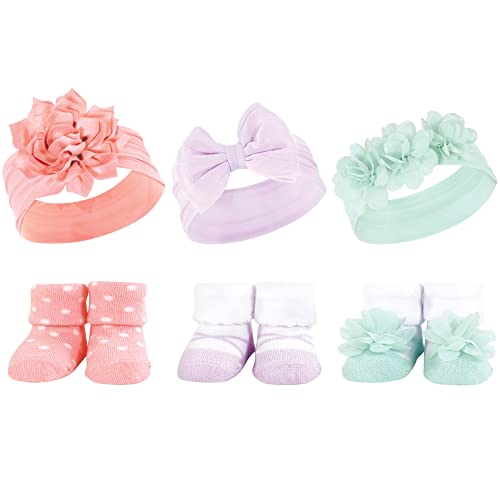 Image of Hudson Baby Girl's Headband and Socks Giftset