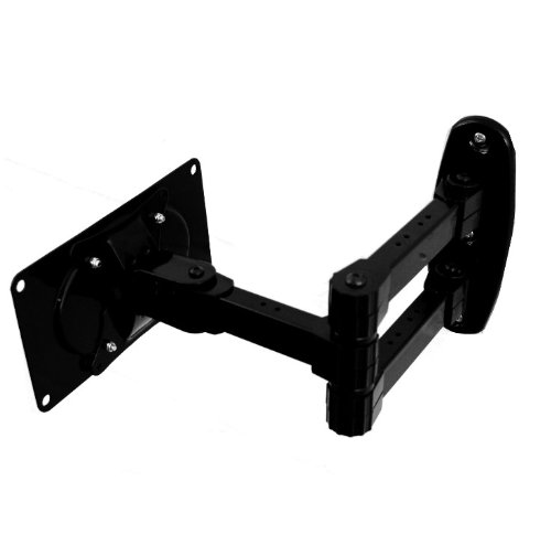 Brateck - Soporte de pared para monitor LED/TFT/PC plano (inclinable, giratorio, incluye accesorios Fischer, estándar VESA 75x75, 100x100 y 200x100, 17-29"/43-74 cm), color negro