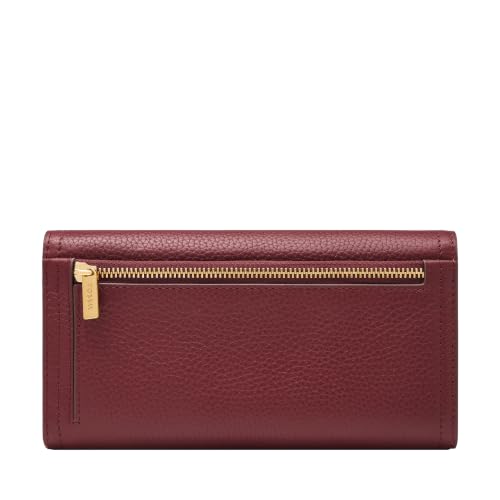 Image of Fossil Women's Logan Leather Wallet RFID Blocking Flap Clutch Organizer
