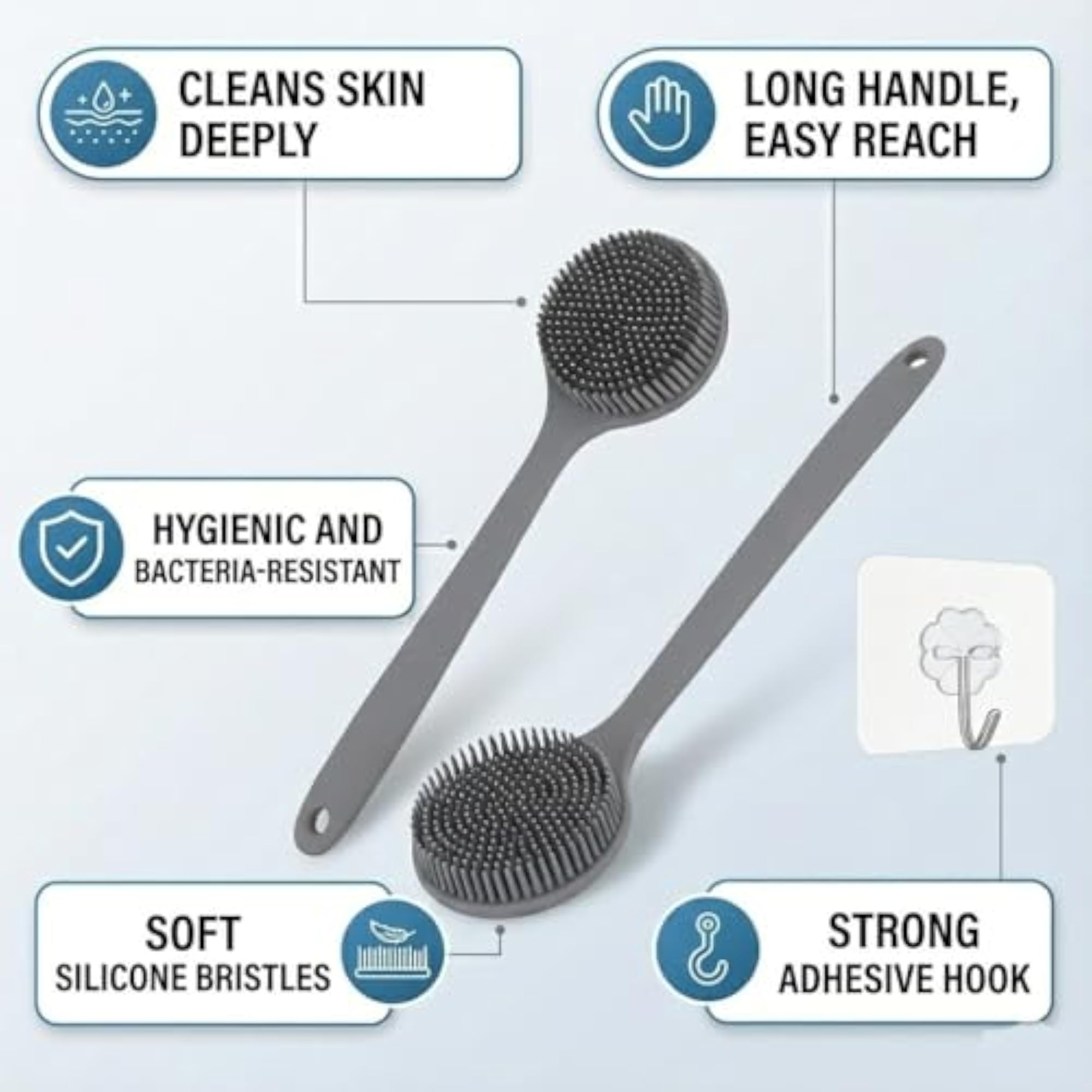 Bathroom Bathing COMBO Kit, 6 PCS Exfoliating Body Scrubber