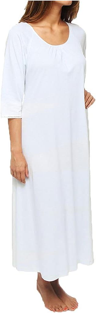 P-Jamas Women's 380801 Lacy Jersey Long Sleeve Gown