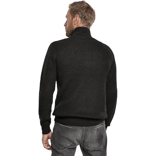 Individual Wear Men's Marines Quarter Zip Sweater - Warm Classic Regular Fit Knitted Casual Pullover with High Collar2