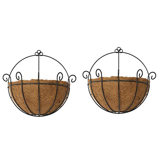 AK-XING Runde Metall-Hängekörbe mit Kokosfaser-Auskleidung, runder Draht, Pflanzgefäß, Veranda-Dekoration, Blumentopf, Heimdekoration, Eisen, Kunst, Garten, Blumentöpfe Cover