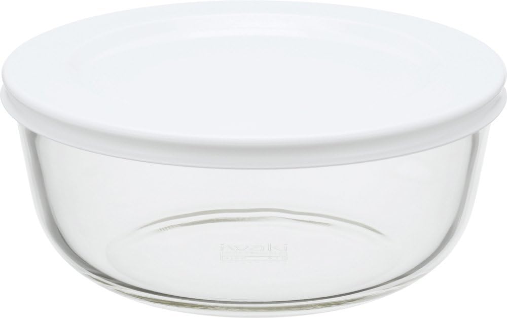 iwaki KBC4150-W1 Heat Resistant Glass Storage Container, Medium, Bowls, 27.1 fl oz 800 ml